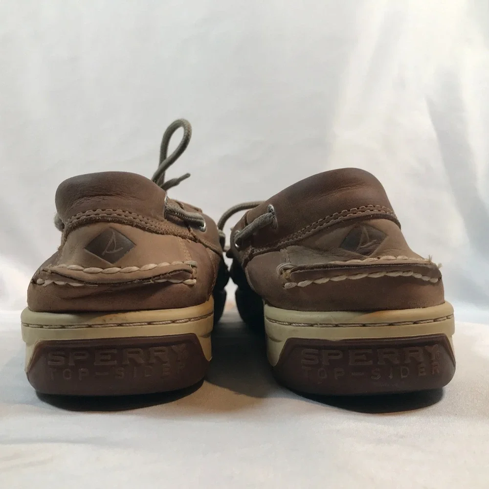 Sperry‎ Top-Sider Billfish Boat 3-Eye Tan/Beige Leather Lace Up Shoes Mens 9.5 M